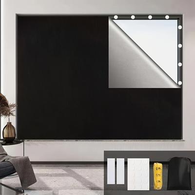 TEMU 1pc 100% Blackout Blind Curtain, Travel Blackout Window Shades, Portable Blackout Window Cover For Bedroom, Dorm Room, No Drill, & For Rv , Rv Parts Image
