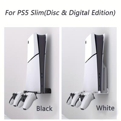 TEMU Wall Mount Stand For Ps5 Slim(disc & Digital ) Steel Vertical Holder Kits For Ps5 Slim Console And Controllers Sturdy Floating New Ps5 Wall Mount With Screw Fixing