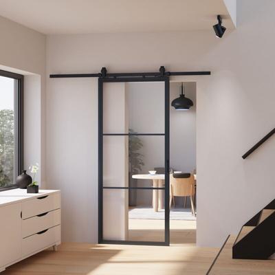 Schulte - Glasschiebetür Loftstyle offene Laufschiene Klarglas beidseitiger Softclose - 880 x 2035 Image