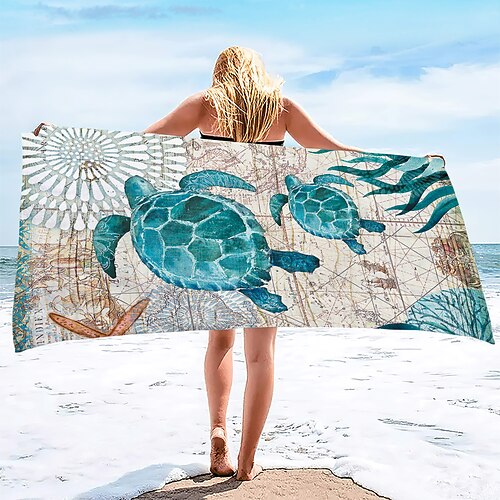 Handtuchsets, Bedruckt 100% Mikrofaser Weich Bequem Verdicken Decken Image