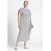 Plus Size Women's Easy Tee Dress by ELOQUII in Black White Stripe (Size 18/20)