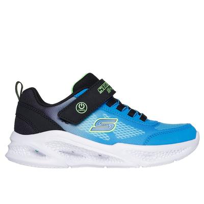 Skechers Boy's Meteor-Lights - Krendox Sneaker | Size 1.0 | Black/Blue | Textile/Synthetic