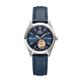 UMR RUHLA Armbanduhr, Damen, Automatik, Lederarmband, Titangehäuse, wasserdicht bis 5 bar, Farbe:Blau