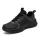 JiuQing Women's Casual Running Shoes Walking Sneakers Lightweight Fitness Tennis Travel Shoes,Black,6 UK