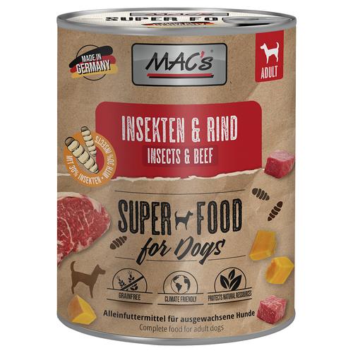 24x750g MAC's Nassfutter für Hunde mit Insekten Rind & Insekten