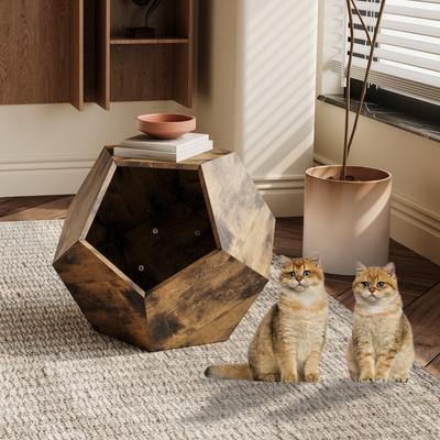 25.98'' Shaped Modern Pet Furniture Cat Kennel Side Table MDF Multi-Purpose Furniture