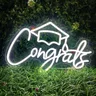 Glückwunsch weiß LED Leucht reklamen USB Wand dekoration für Glückwünsche Abschluss schule Hochzeits