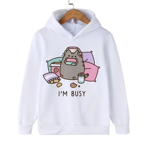 Sweatshirts Manga Cartoon Katze Hoodie lustige Kinder Katze Kleidung Kind Mädchen Junge Manga