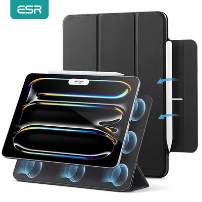 ESR für iPad Pro 13/11 2024 Magnetische Abdeckung für iPad Air 13/11 (2024/2025) & iPad Mini 7 & iPad 12.9 Rebound Smart Trifold Stand Case