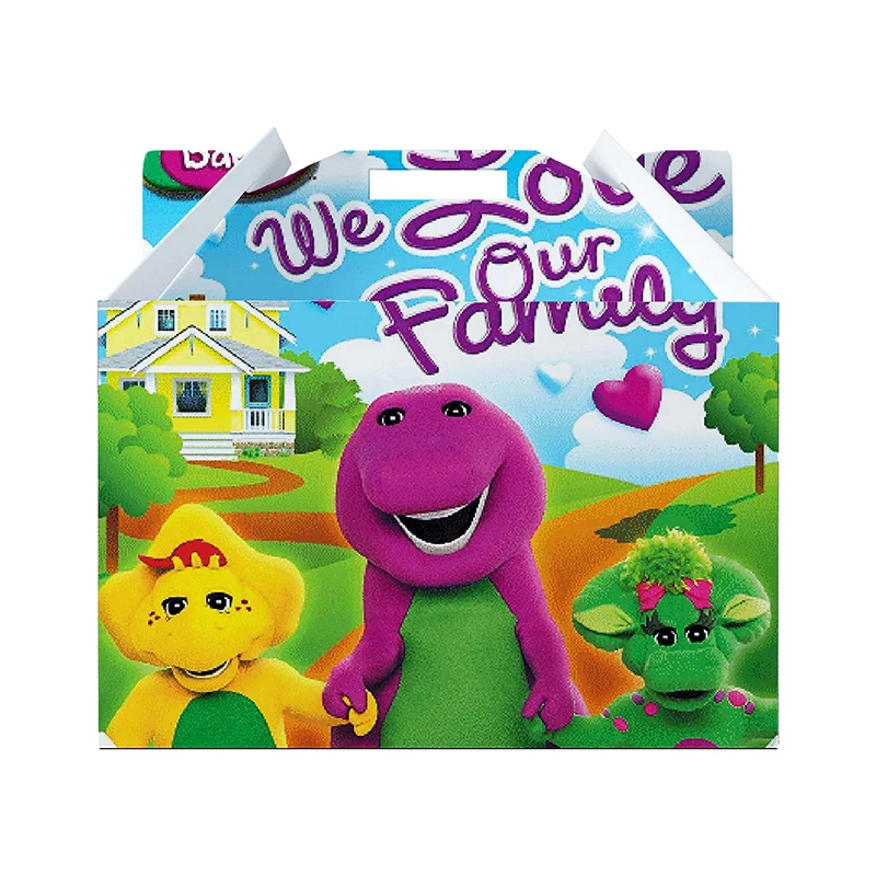 Barney Dinosaurier Thema Geschenk box für Mädchen Jungen Kinder Geburtstags feier Candy Box Paket begünstigt Baby party Dekorationen Lieferungen Image