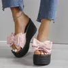 Frauen Bogen Sommer Sandalen Pantoffel Indoor Outdoor Strands chuhe Sommer Damenschuhe Flip Flops