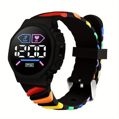 Rainbow Led Electronic Watch, Digital Outdoor Sports Fashionable Electronic Watch Student Model
