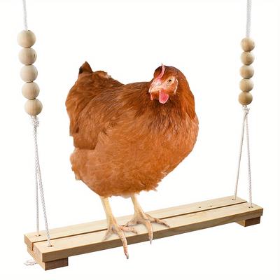 1pc Chicken Swing Toy, Chicken Coop Wooden Perch S...