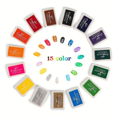 15pcs Ink Pads Washable Craft Ink Stamp Pads