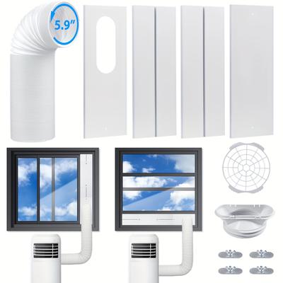 Upgrade Portable Ac Window Vent Kit With 5.9inch E...