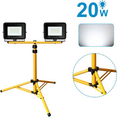 Led Fluter mit Stativ Arbeitsleuchten Strahler Hotel Baustrahler Flutlicht 2X20W Kaltweiß - Swanew Image