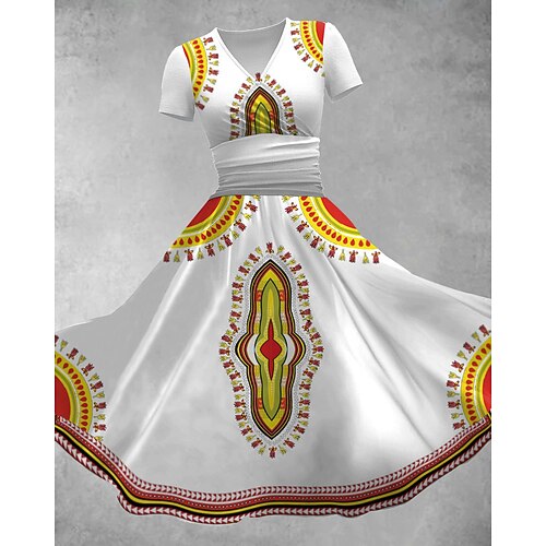 Regenbogen Karneval Swing-Kleid Ausgestelltes Kleid LGBTQ LGBTQ Cosplay Erwachsene Damen Maskerade Pride Parade Pride-Monat Einfaches Karnevalskostüm Verkleiden Image