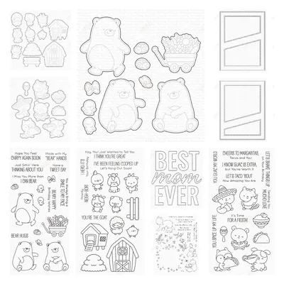 Bear Hugs Friends Fiesta Center Cover-Up Die High/Low Strip Stamps and Metal Cutting Dies DIY Making