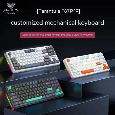 AULA F87Pro Mechanical Keyboard 2.4g/Usb/Bluetooth Tri Mode Wireless 87 Key 5 Layer Silencing