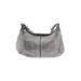 KORS Michael Kors Leather Hobo Bag: Silver Acid Wash Print Bags