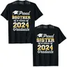 Proud Brother of A Class of 2024 Graduate Senior Family t-shirt Proud-Sister Graphic Tee Tops detti