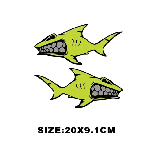 Autocollants de style de voiture de haute qualité néon Fluorescent jaune requin modélisation