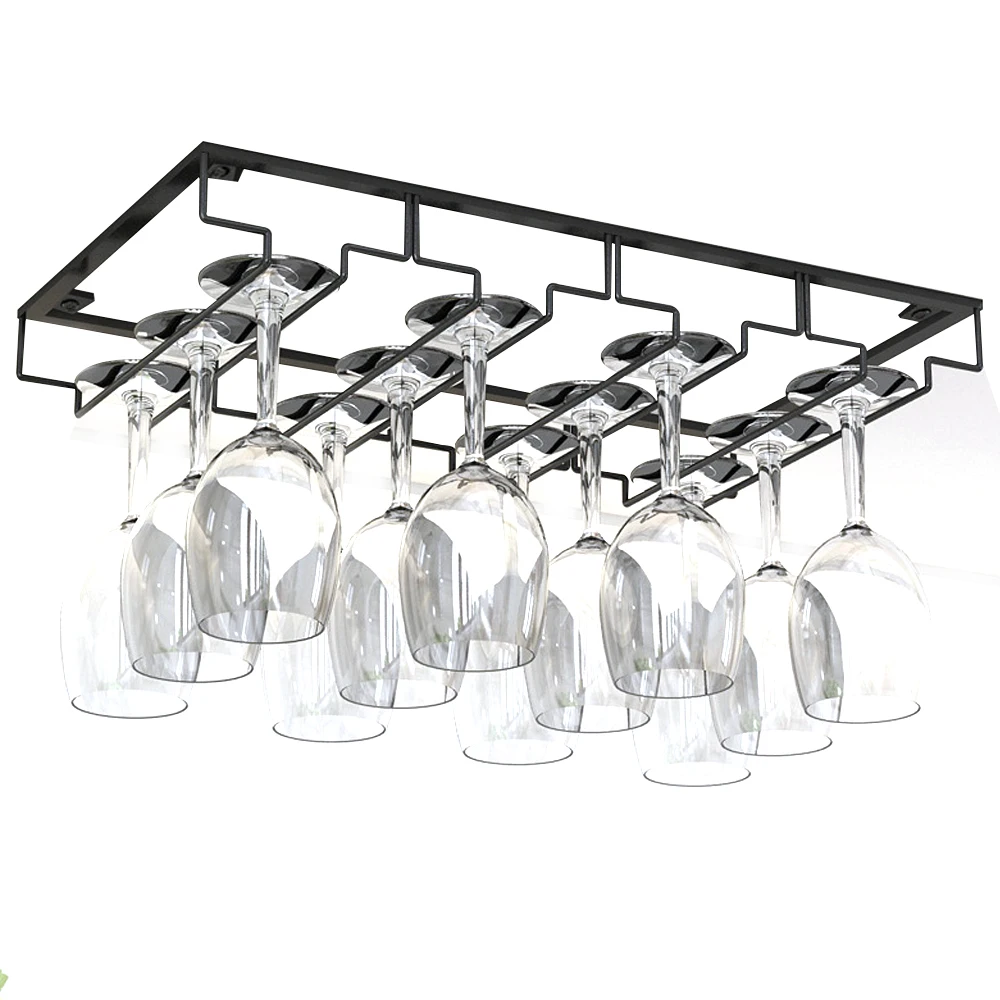 Bar Kleiderbügel Glas Becher Eisen Rack Bar Werkzeug Eisen Wein regal Glas halter Stiel glas Ständer hängen Regal unter Schrank