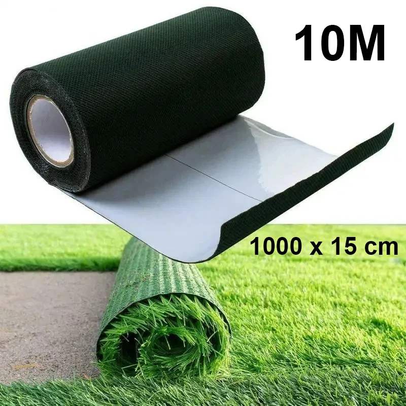 10 m Kunstrasen-Bonding-Tuch, kleberfrei, Rasen, grünes Klebeband, für den Garten, selbstklebend, Verbindung von Gras, Teppich, Verbindung, Gartendekoration Image
