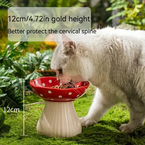 1pc Pilz Design Katzen schale erhabene Katzenfutter schale Wasserschale mit Anti-Kipp-Ständer für