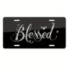 1pc Heavy Duty License Plate Cover Aluminum License Plate Decorative Car Front Metal License Plate Vanity Tag Decorative Signs Blessed 6x12 Inch