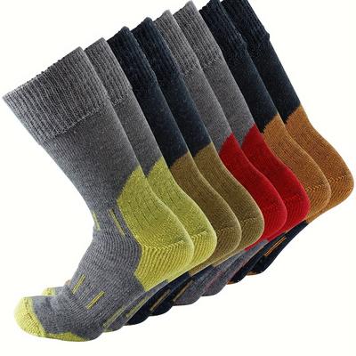 TEMU 4pairs 79% Merino Wool Warm Socks For Men, Athletic Crew Socks For Hiking, Running, Climbing, Suitable For Us Men 10-13