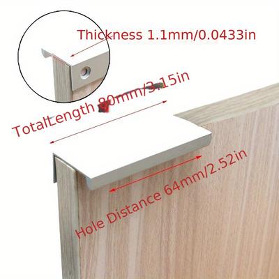 TEMU 4pcs Concealed Metallic Handles For Cabinets, Made Of Stainless Steel, Ideal For Kitchen Cupboards, Drawers, And Furniture Image