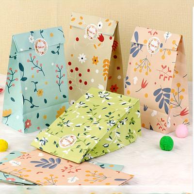 TEMU 24pcs Floral Gift Bags, Cute Flower Pattern Goodie Bags For Birthdays, Party Favor Bags Bulk With Thank-you Stickers For Bridal Shower, Birthday, Wedding Favor Bags, Medium Size Image