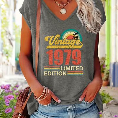 TEMU 1979 Vintage Grape Drink Print Label Women's Crop Top V-neck Vest Image