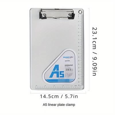 Thickened Aluminum Alloy A4 Writing Board Clip A5 Writing Board Clip Data Clip Folder Serving Menu Clip High-end Metal Quote Sheet Clip Board Writing Pad Board Multi-functional Drink Sheet Clip