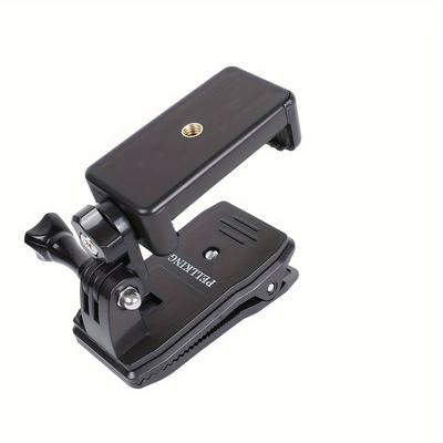 TEMU Adjustable Abs Shoulder Mount Clip For Smartphone Recording, First-person View Outdoor Vlogging And Live Streaming Holder For Backpack Strap