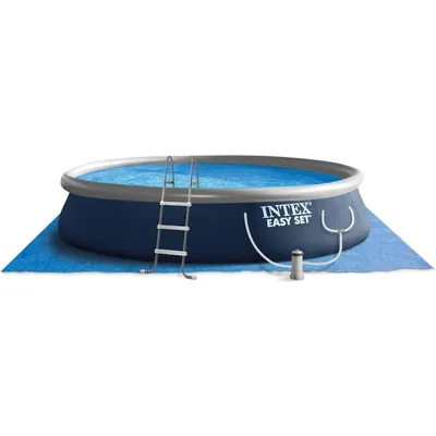 Easy Set 15' X 42" Round Inflatable Outdoor Above Ground Swimming Pool Set With 1000 GPH Filter Pump