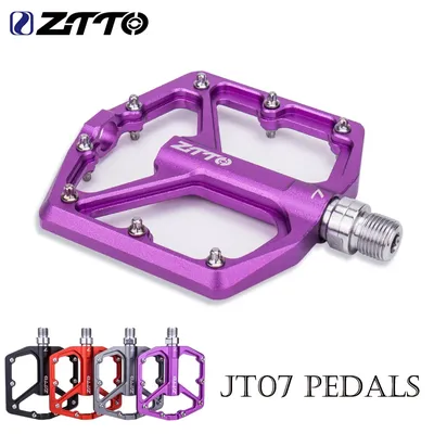 ZTTO MTB Ultralight Flat Pedal CNC Aluminum Alloy AM Enduro Bike Smooth Bearings 9/16 Thread For Gravel Mountain Bike JT07