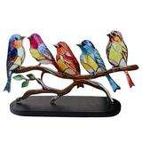 Specollect Multicolor Birds On-A-Wire Bird Series Art Ornaments Pendant Hanging for Windows or Doors Home Decoration Gifts for Bird Lovers