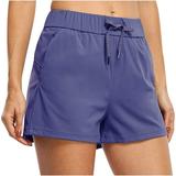 Wide Leg Crop Pants Running Pants Deals 2024! Women s Solid Color Belt Pocket Casual Shorts Pants B162