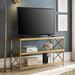 Hutton Rectangular TV Stand For TV s Up To 50 In Brass