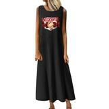 FUELEGO Summer Beach Dresses For Women 2024 Clearance Black Short Dress Golf Dress Dress With Shorts Casual Dress For Women Boho Dresses For Women