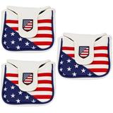 Golf Accesories Headcover PU Leather Putter Exhaust Hood Replacement Semicircle Flag 3 Count