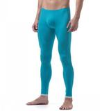 Zaldita Men s Ice Silk Long Pants Thin Leggings Tights Base Layer Bottom Compression Tights Underwear Blue XL