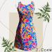 J. Crew Dresses | J.Crew Women's Size 2 Floral Sundress Multicolor Midi Dress Sleeveless Tropical | Color: Blue/Pink | Size: 2