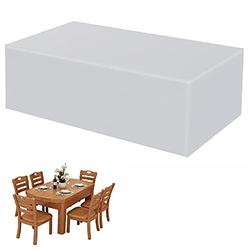 Garden Furniture Covers, Rectangular Outdoor Table Cover Waterproof, Windproof, Anti-UV, Tear-Resistant 420D Oxford Outdoor Garden Table and Chair Cover - Grey 150 x 100 x 75cm
