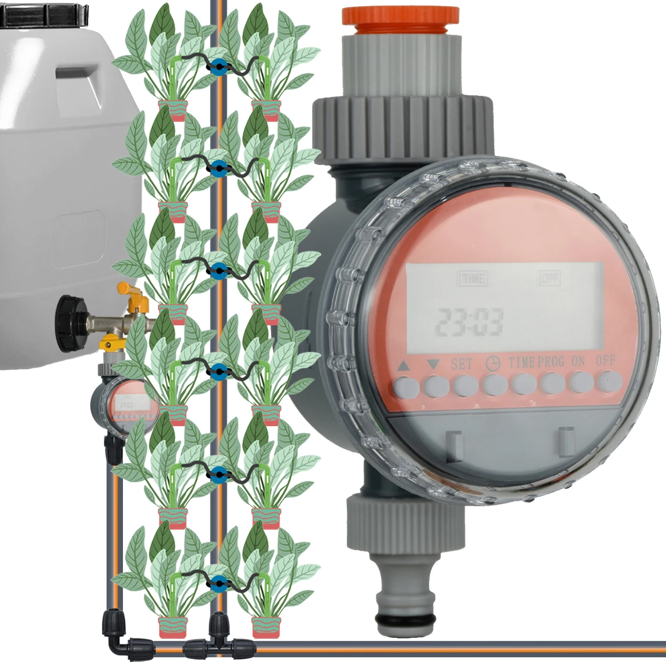 KESLA irrigazione valvola a sfera Timer automatico LCD irrigazione Controller elettronico irrigatore per serbatoio dell'acqua barile giardino serra