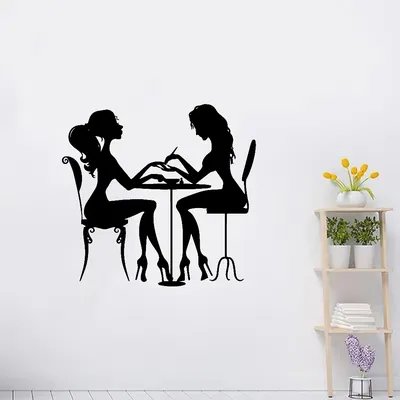 Nagel Schönheits salon Vinyl abnehmbare Wanda uf kleber Wand dekoration Kunst Wandt attoos Nagels Image