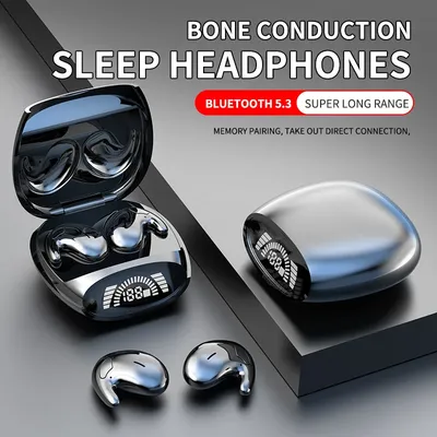 Unsichtbarer Schlaf Drahtloser Kopfhörer TWS Bluetooth 5.3 Kopfhörer Versteckte Ohrhörer IPX5 Wasserdichtes Sport-Headset mit Rauschunterdrückung Image
