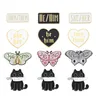 Épingles en émail My Pronoms chats personnalisés papillon lui elle elle ils broches badges